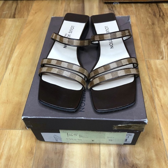 Louis Vuitton Brown Checkered Sandal - Picture 2 of 9